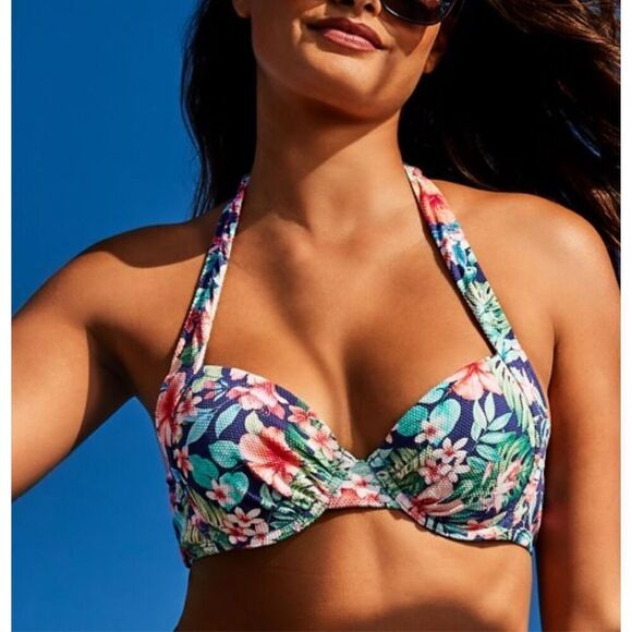 Tommy Bahama Abstract Print Halter Tie Bikini Top NWT Size 34B - Picture 7 of 7